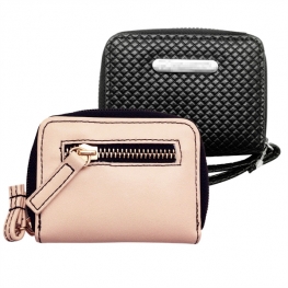 CUTE BAGS - WALLET - PU - PINK BLACK WRISTLET WALLET