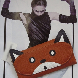 CUTE BAGS - WALLET - PU - BROWN FOX SHAPE WALLET