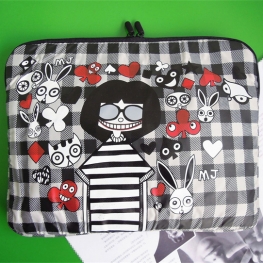 CUTE BAGS - POLYESTER - GIRL RABBIT NEOPRENE LAPTOP PROTECTOR