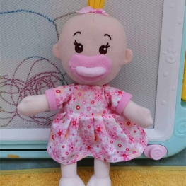 INFANT CLOTH DOLL WITH FLOWER SKIRT AND PACIFIER FOR BABY GIRLS