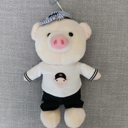 PIGGY WITH SUCKER CAP AND CLOTH FOR BOYS CHILD