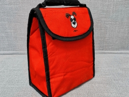 CUTE BAGS - POLYESTER - RED  LUNCH COOLER BAG WITH DOG PRINT FOR GIRLS